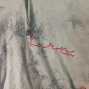 Burn Boot Camp White and Light Blue Tie Dye Oversized Comfy af Hoody - Small